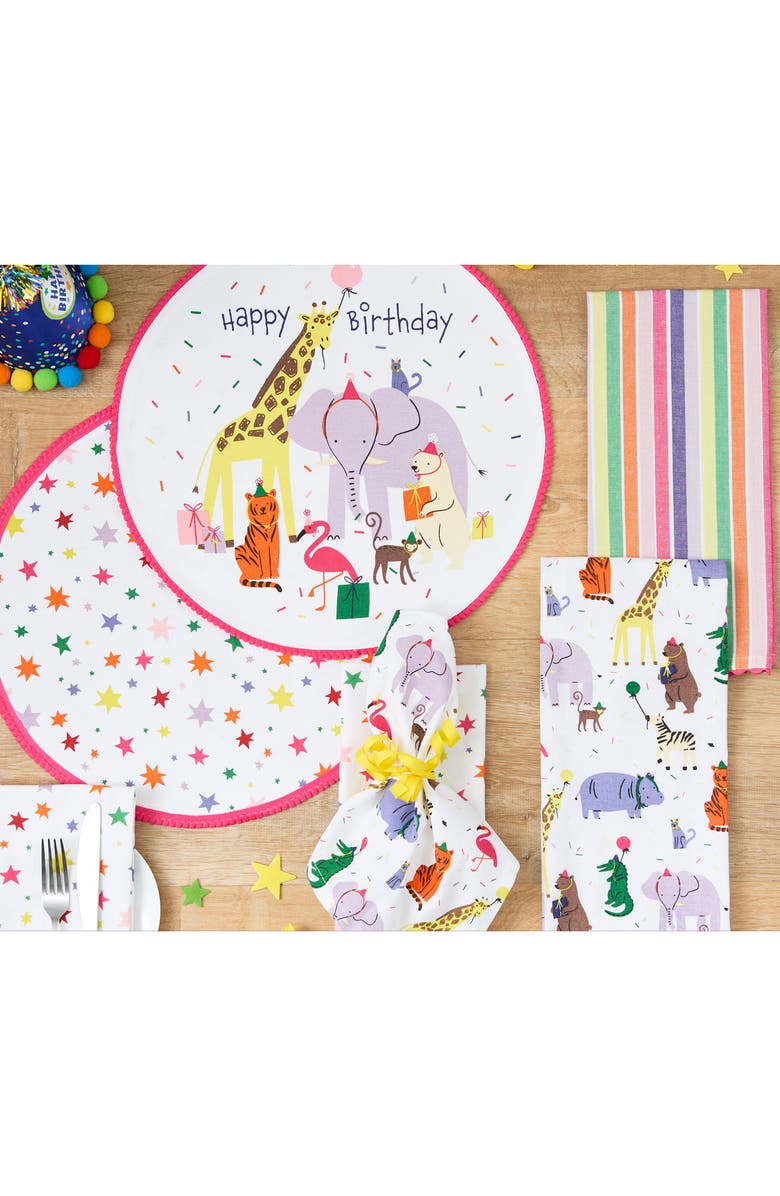 Design Imports Animal Party 4-Piece Napkin Set, Alternate, color, Animal Party Print