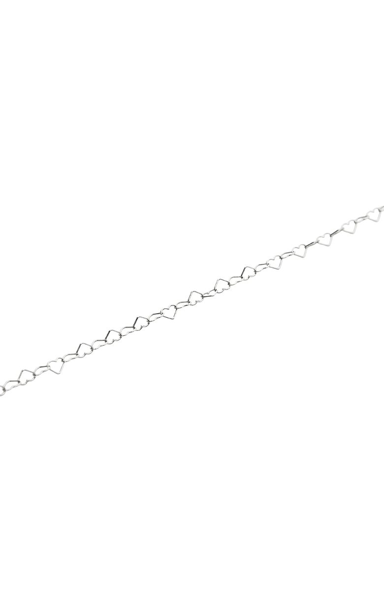 Spero London Love Heart Sterling Silver Chain Bracelet, Main, color, Silver