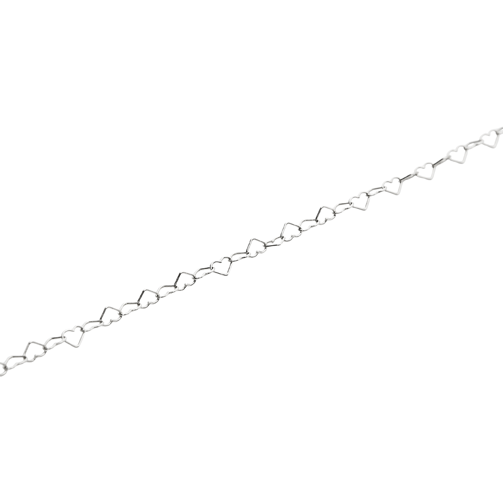 Spero London Love Heart Sterling Silver Chain Bracelet In Metallic