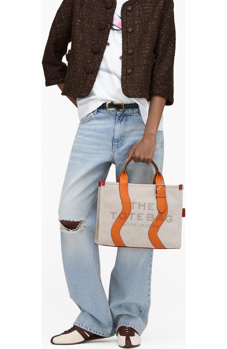 Marc Jacobs The Wavy Canvas Medium Tote, Alternate, color, Beige/Orange