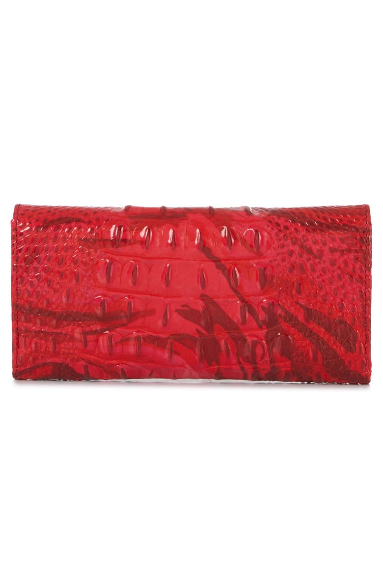 Brahmin Veronica Croc Embossed Leather Envelope Wallet, Alternate, color, 