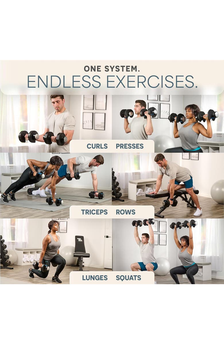 Lifepro Adjustable Dumbbell Set 25lb Quick Adjust Strength Training Weights for Home Gym, Alternate, color, 25Lb With Pin Adjust