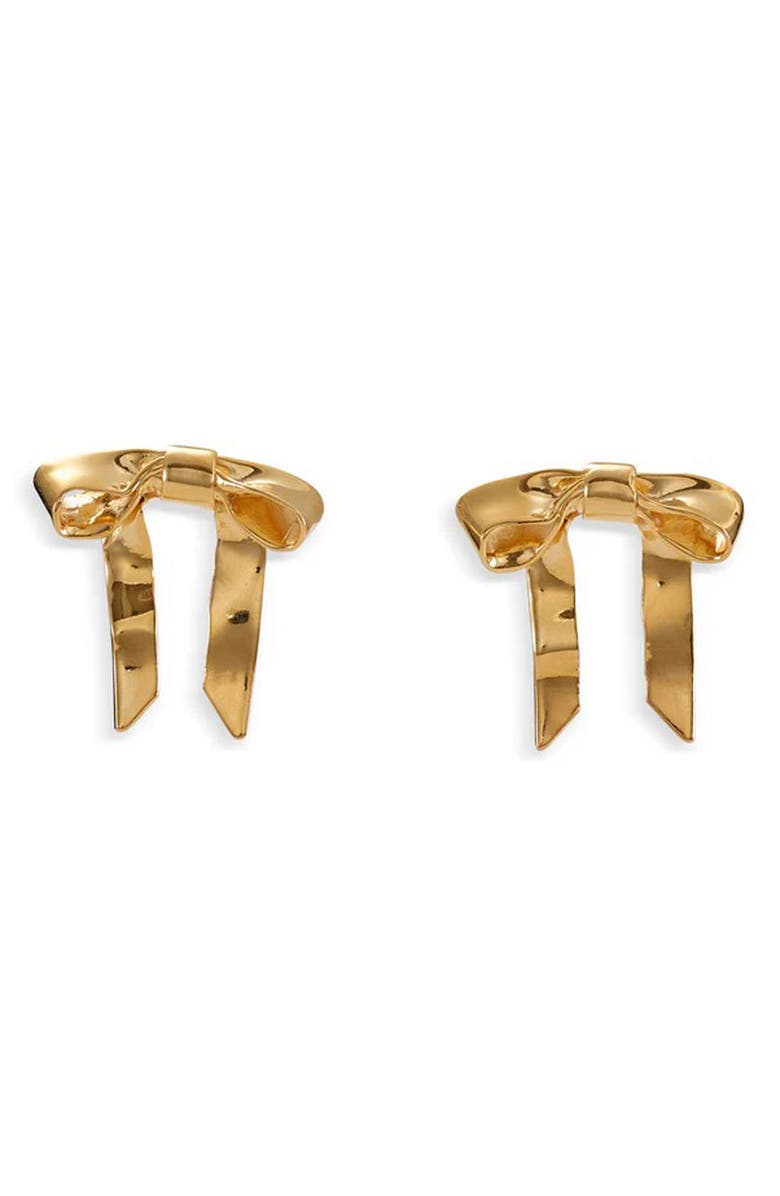 LELET NY Mary Jane Bow Earrings, Alternate, color, Gold
