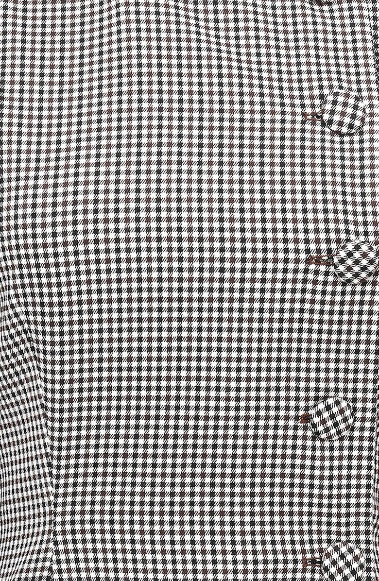 HOUSE OF CB Leoni Houndstooth Long Sleeve Minidress, Alternate, color, Brown And Black Check