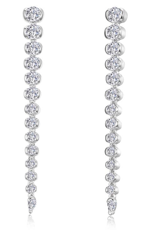 Red Carpet Simulated Diamond Half Bezel Drop Earrings