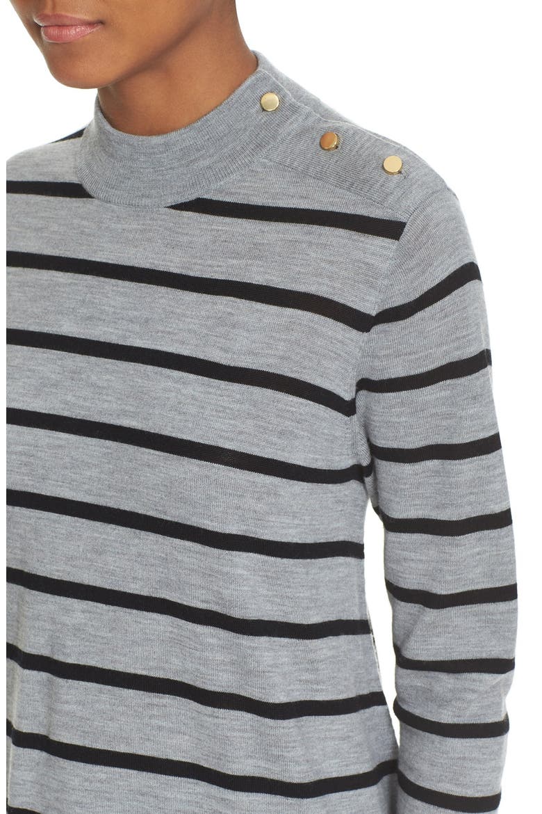 stripe wool swing sweater, Alternate, color, MILES GREY MELANGE