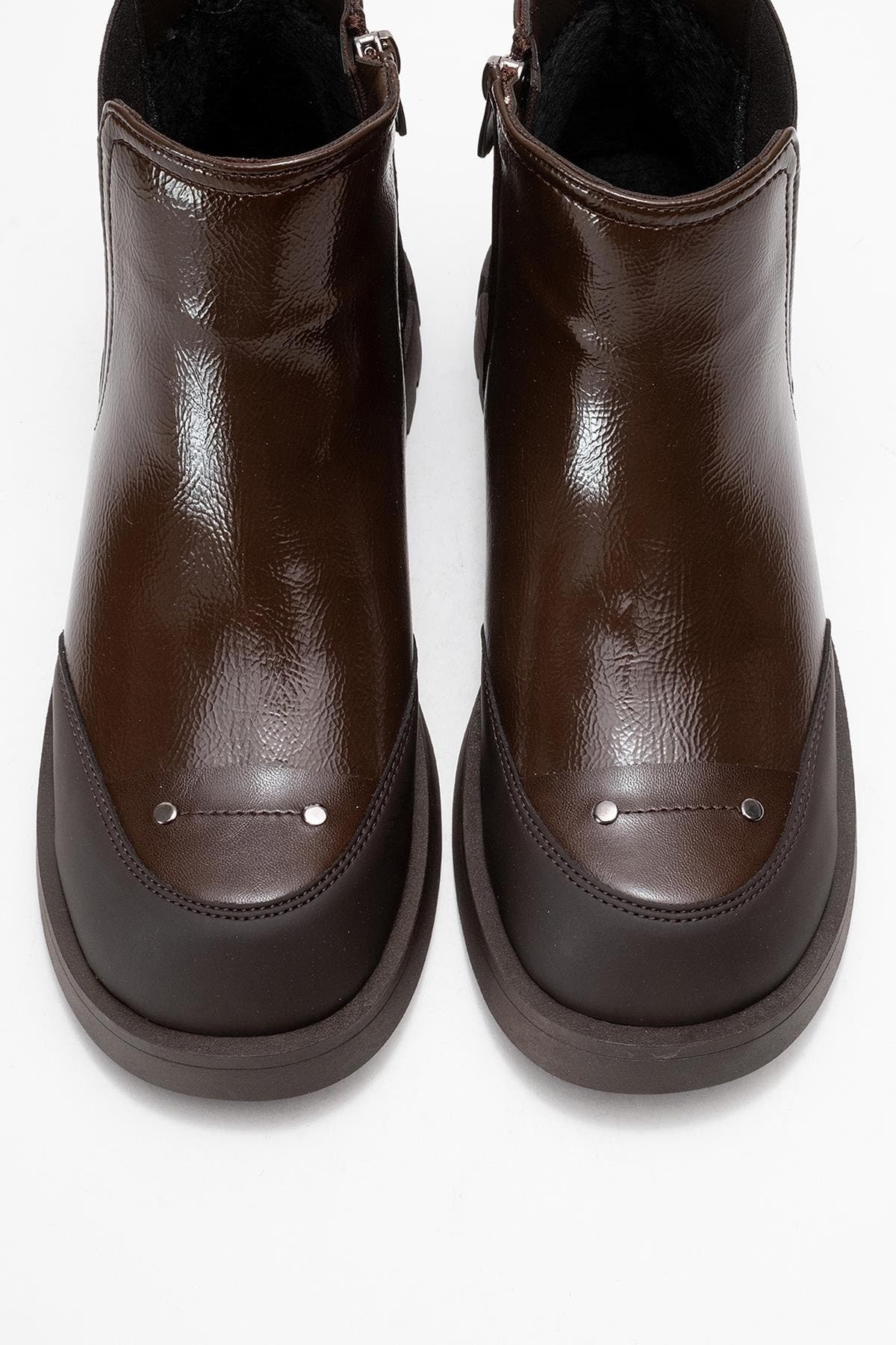 Albia Zip Boot, Alternate, color, Dark Brown Patent Leather