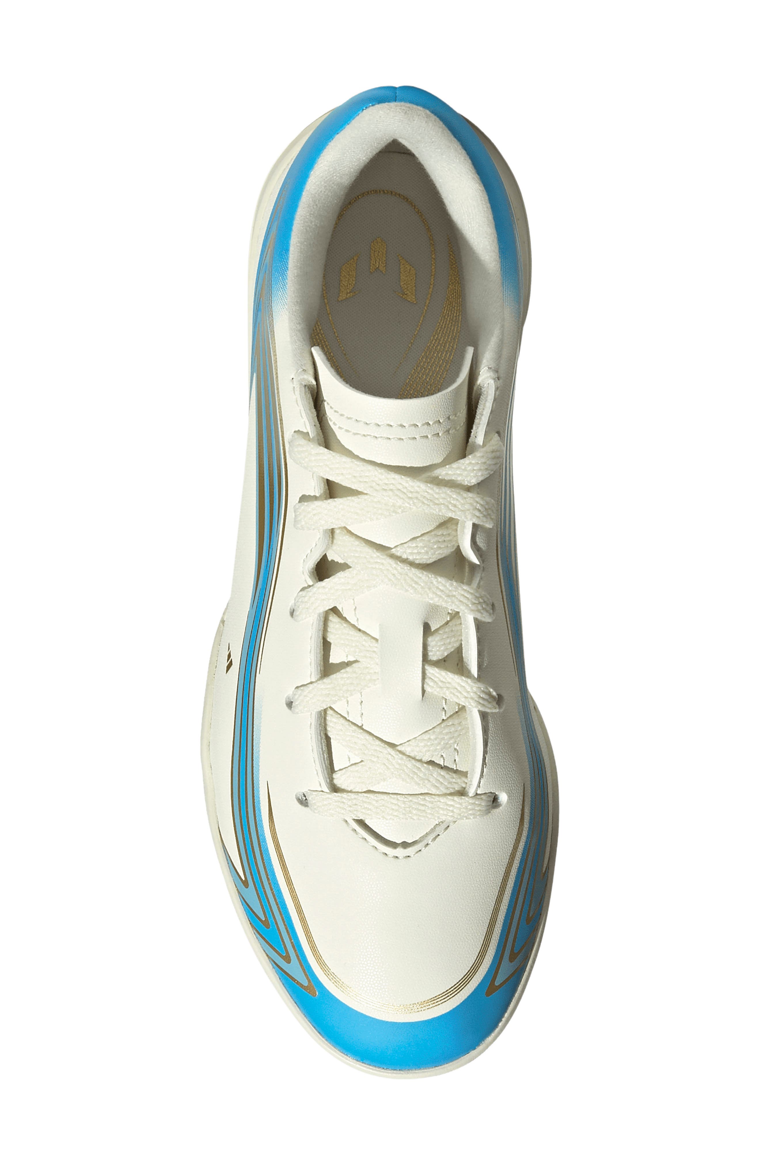 Kids' F50 Messi Club Turf Soccer Shoe, Alternate, color, IVORY/ SEMI BLUE / ICEY BLUE