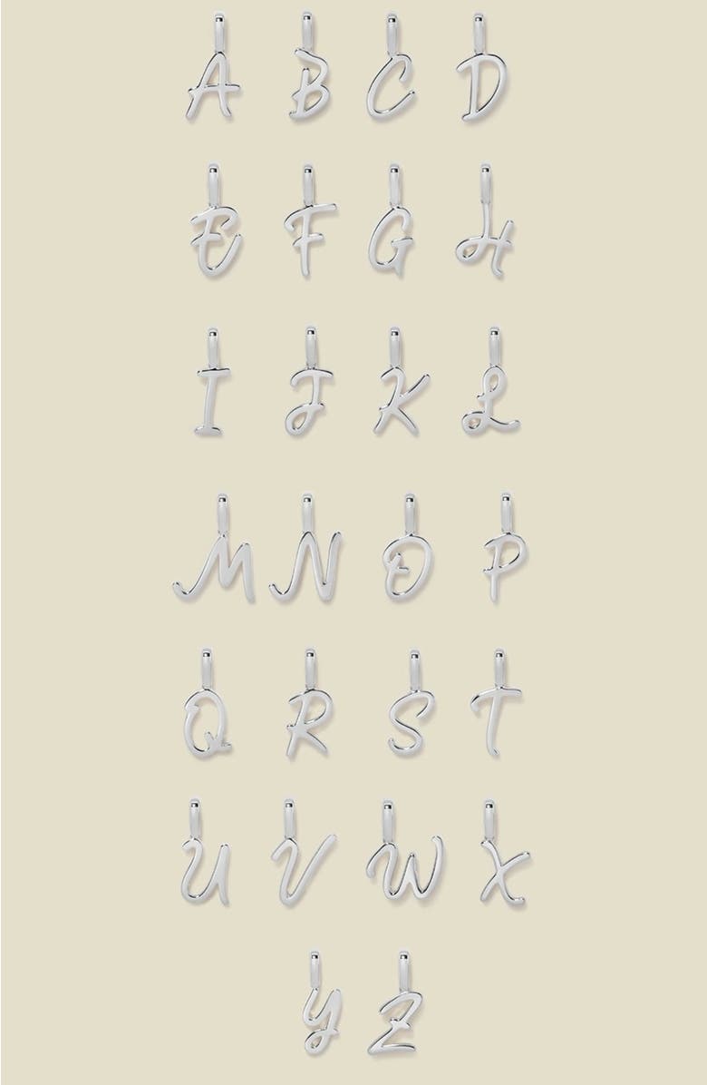 MADE BY MARY Script Initial Charm Silver, Alternate, color, Silver Initial D