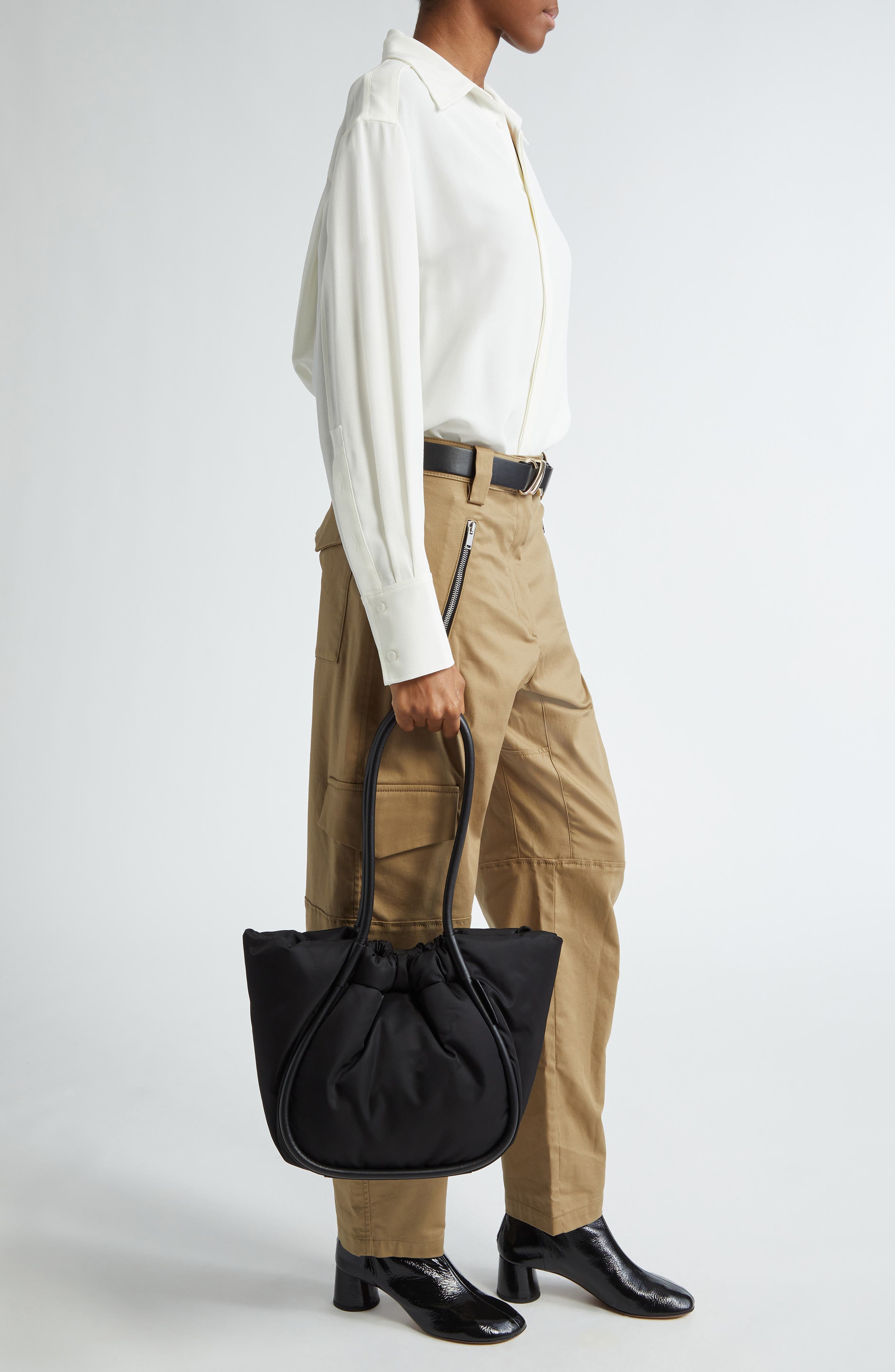 Proenza Schouler Large Ruched Nylon Tote, Alternate, color, 