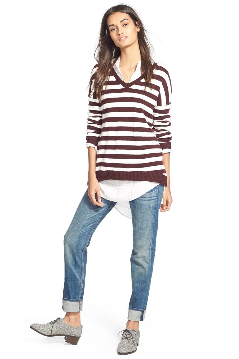 Treasure&Bond Drapey Plaid Tunic, Alternate, color, IVORY QUADRANT PANE