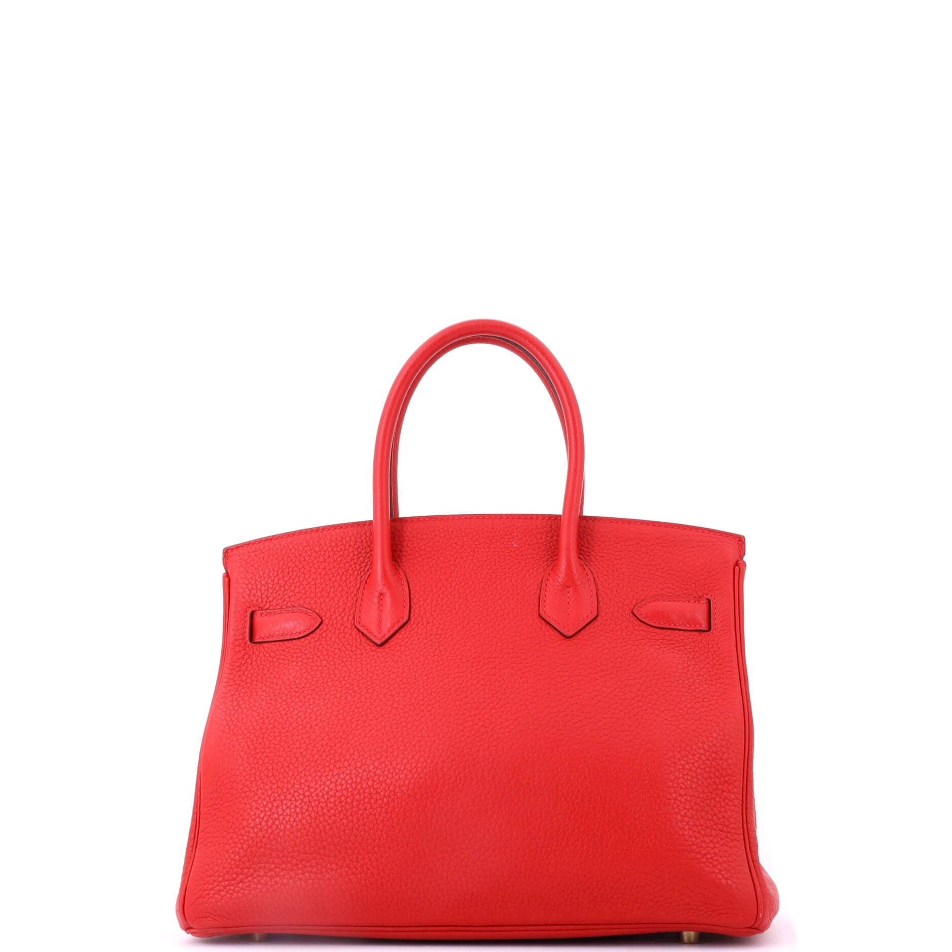Pre-Owned Hermes Birkin Handbag Red Clemence with Gold Hardware 30, Alternate, color, Rouge Vif
