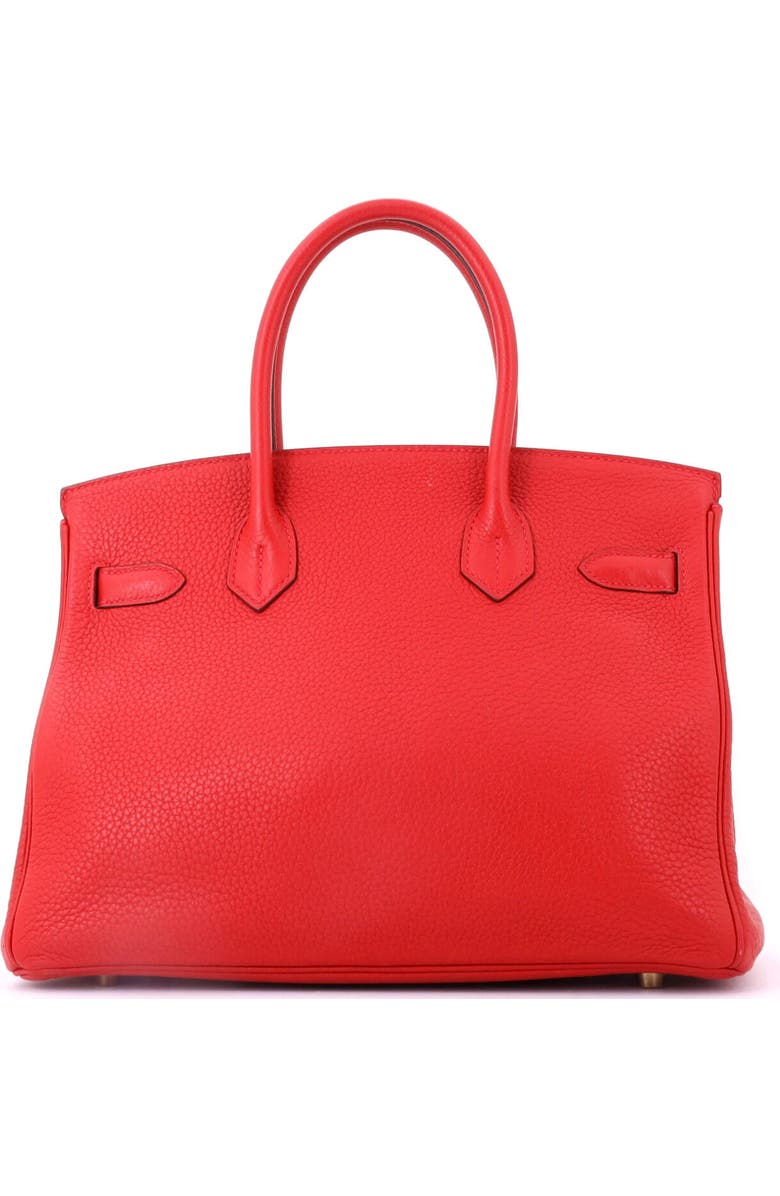 Pre-Owned Hermes Birkin Handbag Red Clemence with Gold Hardware 30, Alternate, color, Rouge Vif