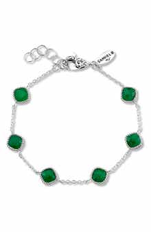 SAMUEL B. Sterling Silver Cushion Cut Semi-Precious Stone Station Bracelet
