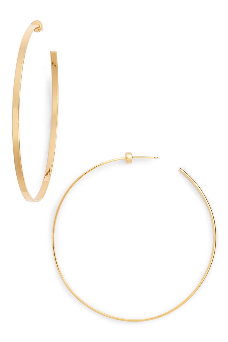 Hoop Earrings, Main, color, 14K YELLOW GOLD PLATED SILVER