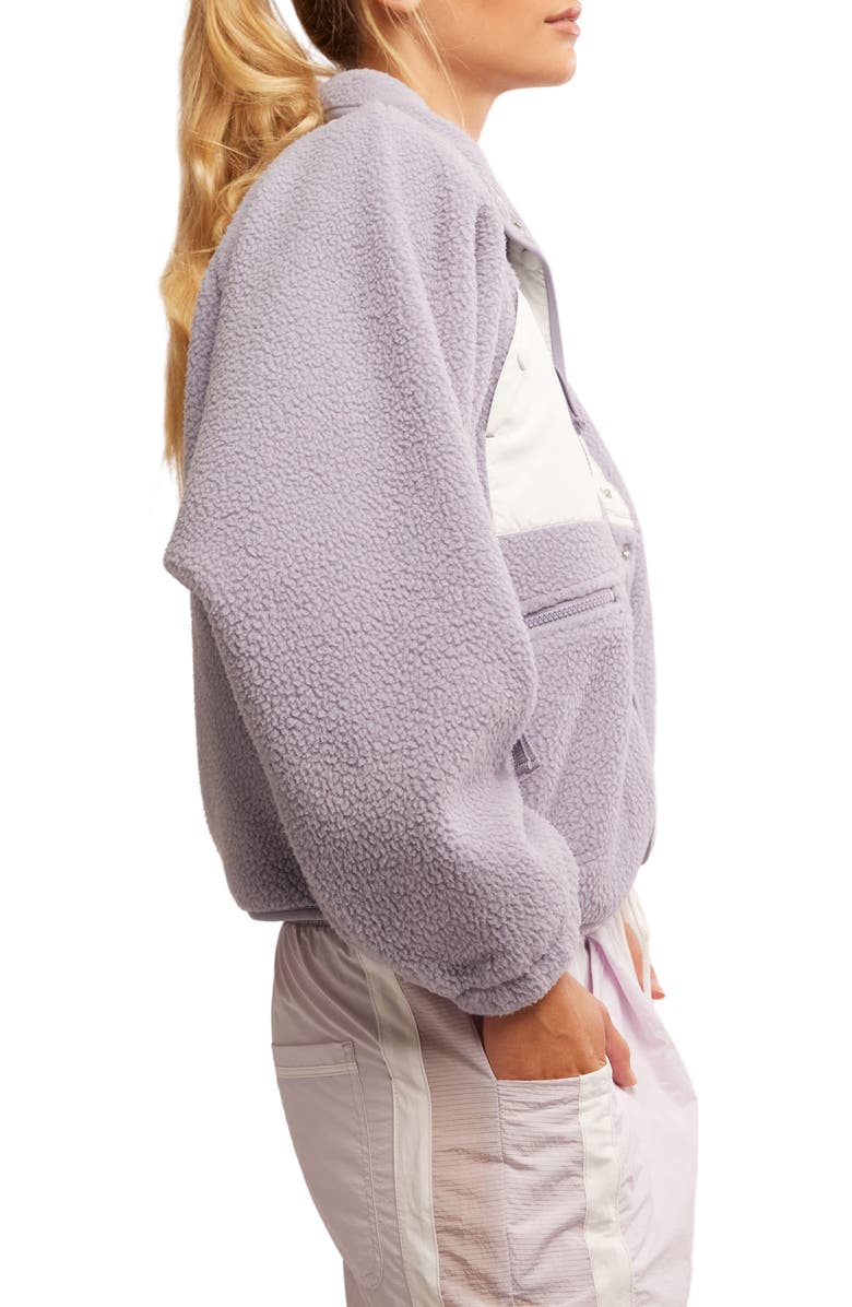 Free People Hit the Slopes Mixed Media Faux Shearling Jacket, Alternate, color,