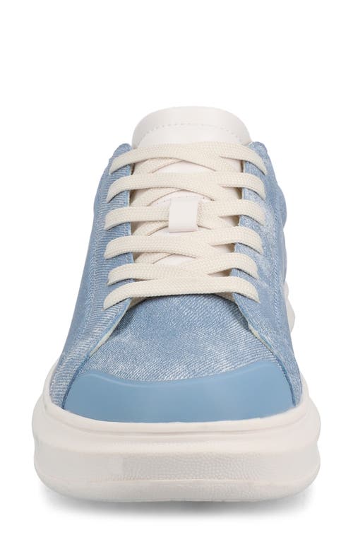 Journee Collection Women's Meeya Platform Lace Up Sneakers In Denim