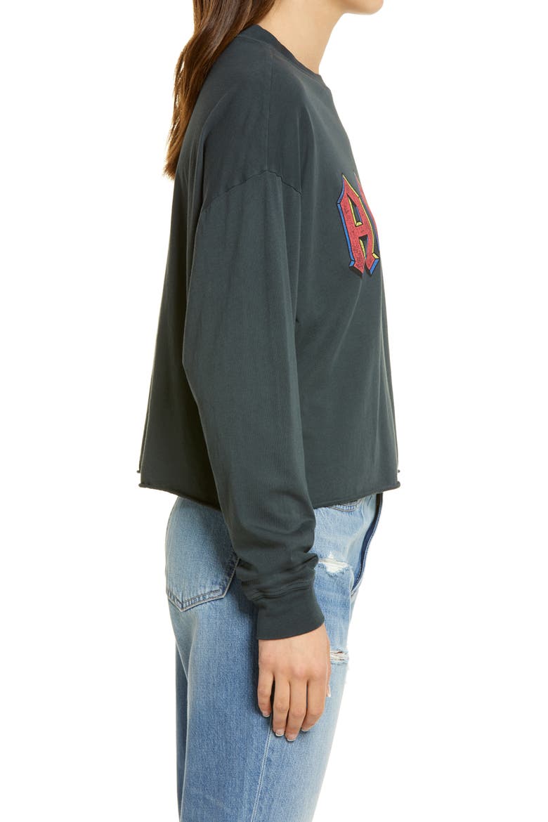 AC/DC Crop Graphic Sweatshirt, Alternate, color, VINTAGE BLACK