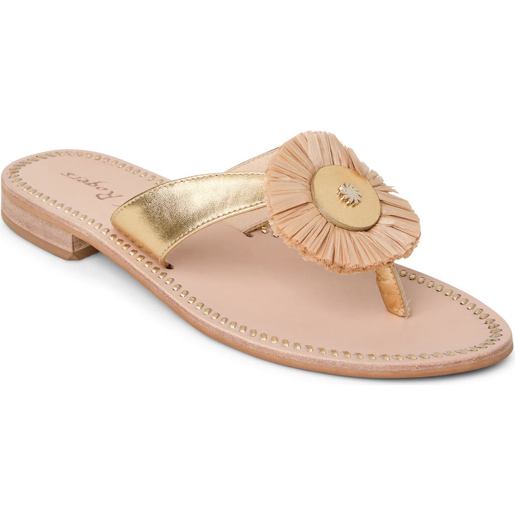 Shop Jack Rogers Cay Flip Flop In Gold/natural