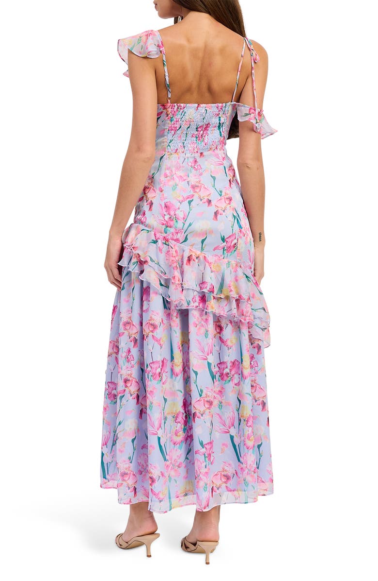 En Saison Alyssa Ruffle Asymmetric Maxi Dress, Alternate, color, Periwinkle Fuchsia