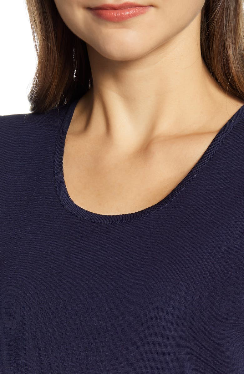 Ming Wang Scoop Neck Knit Sheath Dress, Alternate, color, 