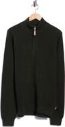 SOUL OF LONDON Mock Neck Quarter Zip Cotton Sweater