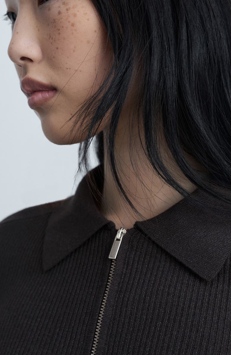 MANGO Zip Cardigan Sweater, Alternate, color, Dark Grey