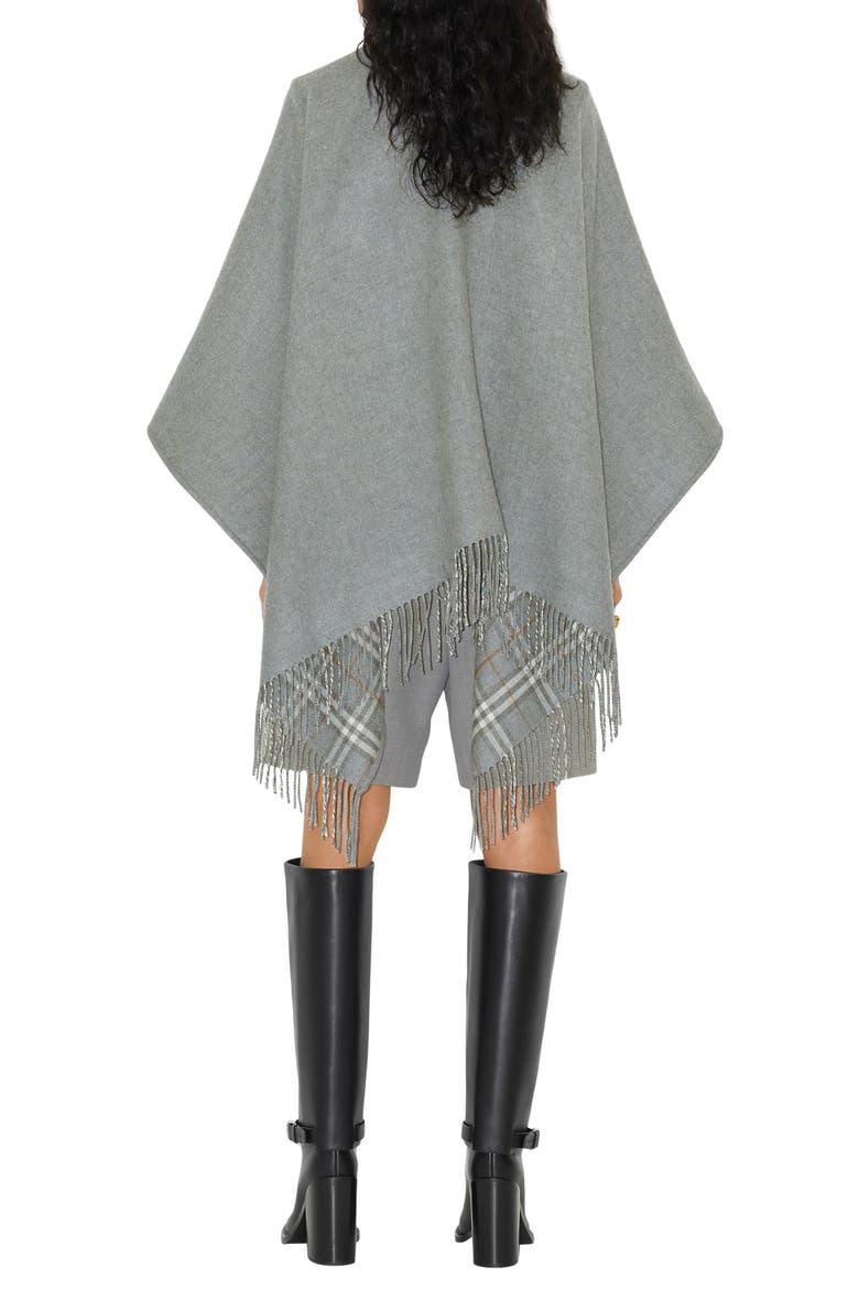 Vintage Check Wool Cape, Alternate, color, GREY