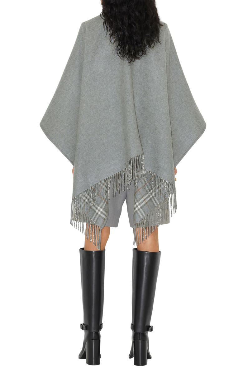 Burberry Vintage Check Wool Cape, Alternate, color, Grey