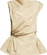 Simone Rocha Draped Bind Taffeta Peplum Top