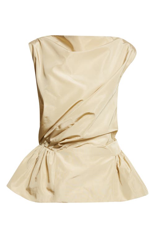 Simone Rocha Draped Bind Taffeta Peplum Top In Neutral