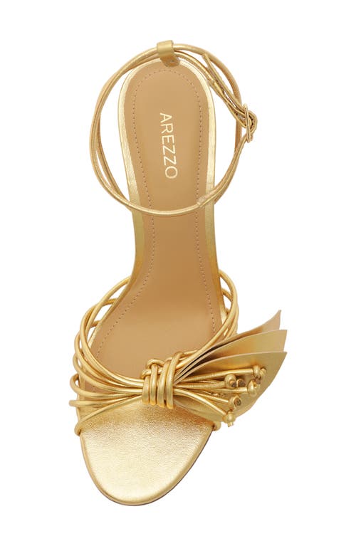 Arezzo Viola High Ankle Strap Sandal In Gold