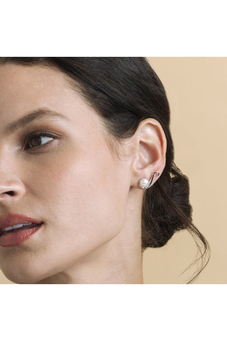 Freshwater Pearl Anastasia Earrings, Alternate, color, Sterling Silver