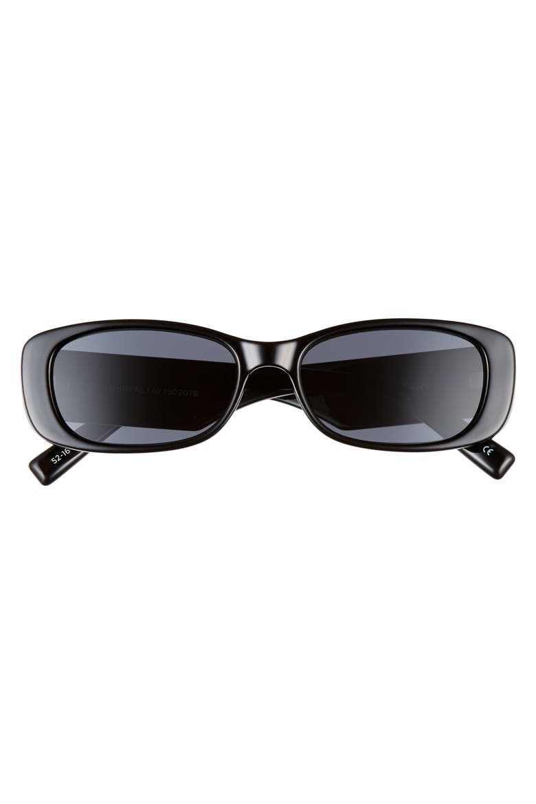 Unreal 52mm Rectangular Sunglasses, Main, color, SHINY BLACK/ SMOKE