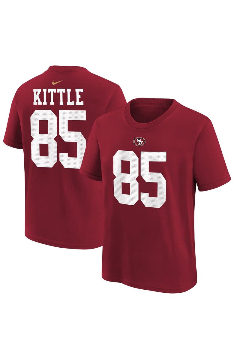 Nike Youth Nike George Kittle Scarlet San Francisco 49ers Player Name & Number T-Shirt, Main, color, Scarlet