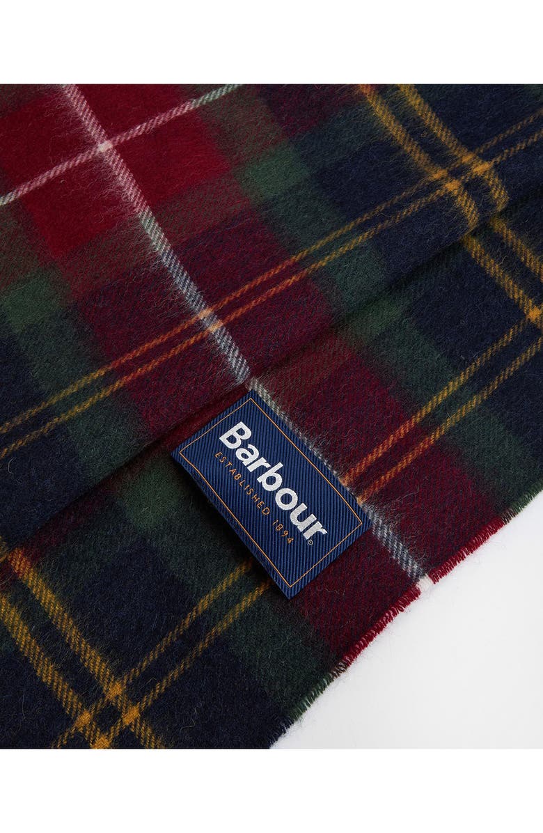Barbour Wool & Cashmere Scarf, Alternate, color, Winterberry Tartan