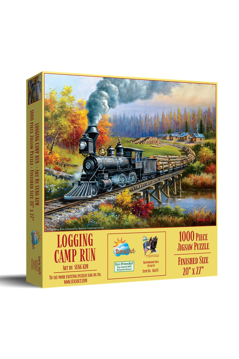 Logging Camp Run 1000 piece Jigsaw Puzzle for Adults, Main, color, Multicolor