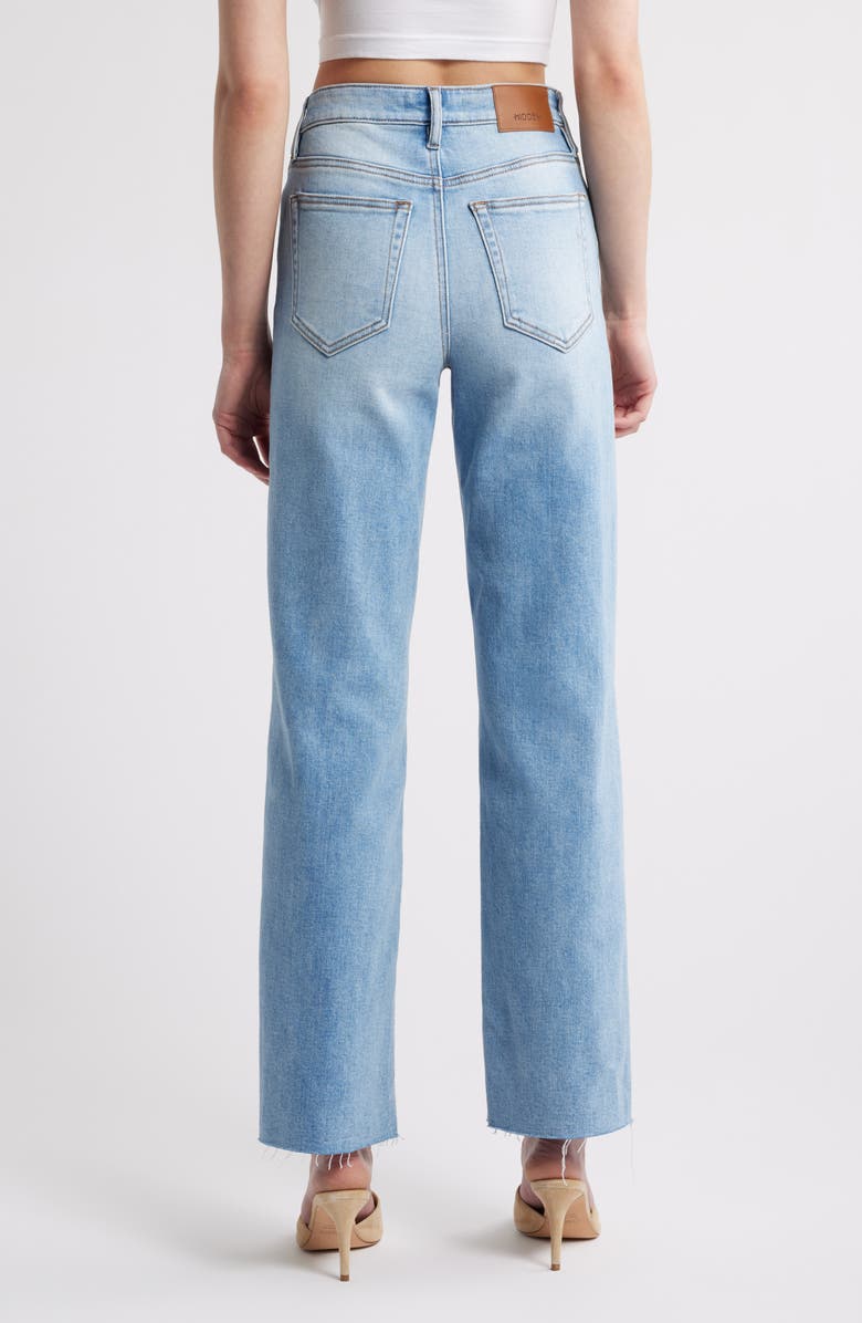 HIDDEN JEANS Ripped High Waist Raw Hem Wide Leg Jeans, Alternate, color,