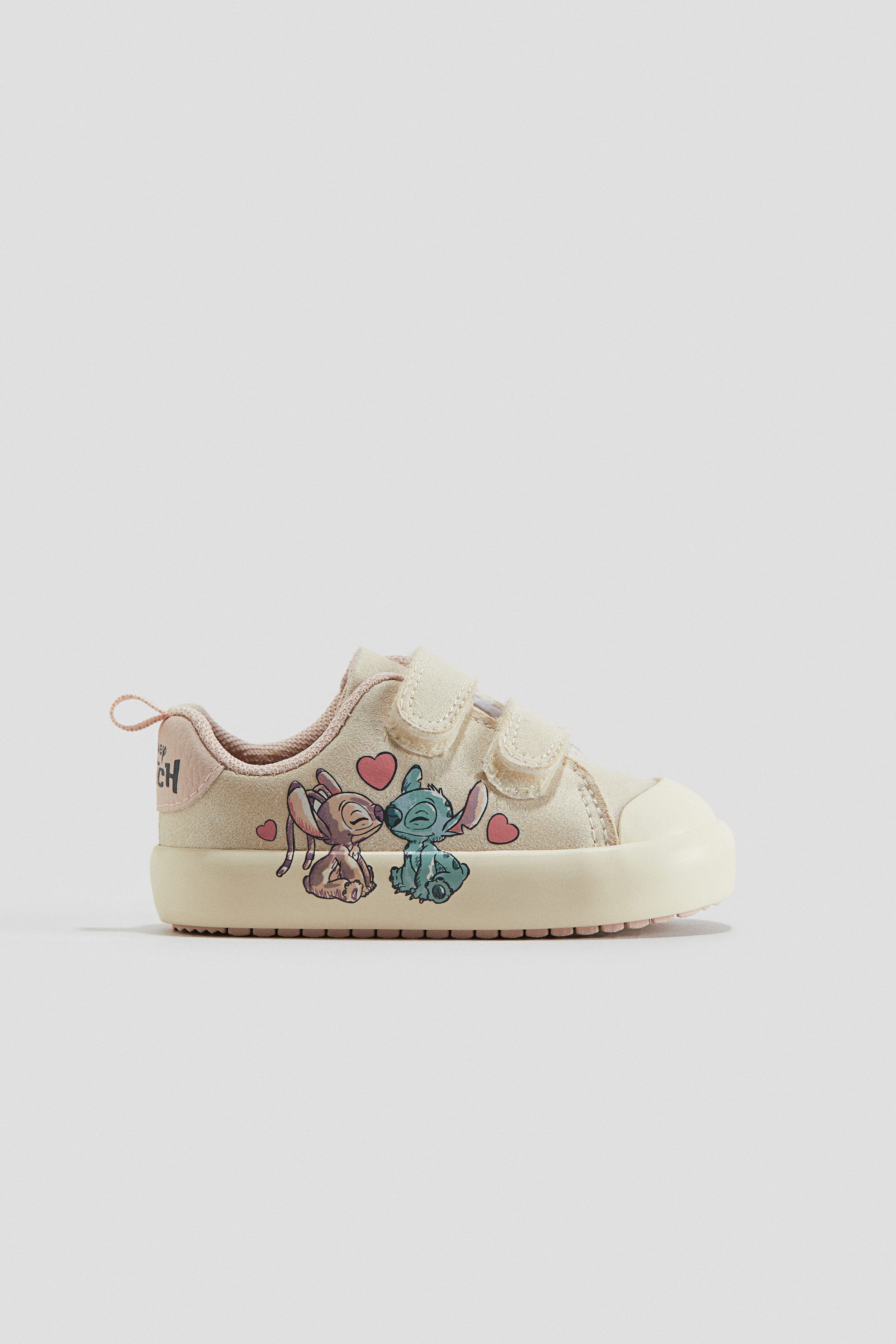 H&M Printed Trainers, Main, color, Light Beige/Lilo & Stitch