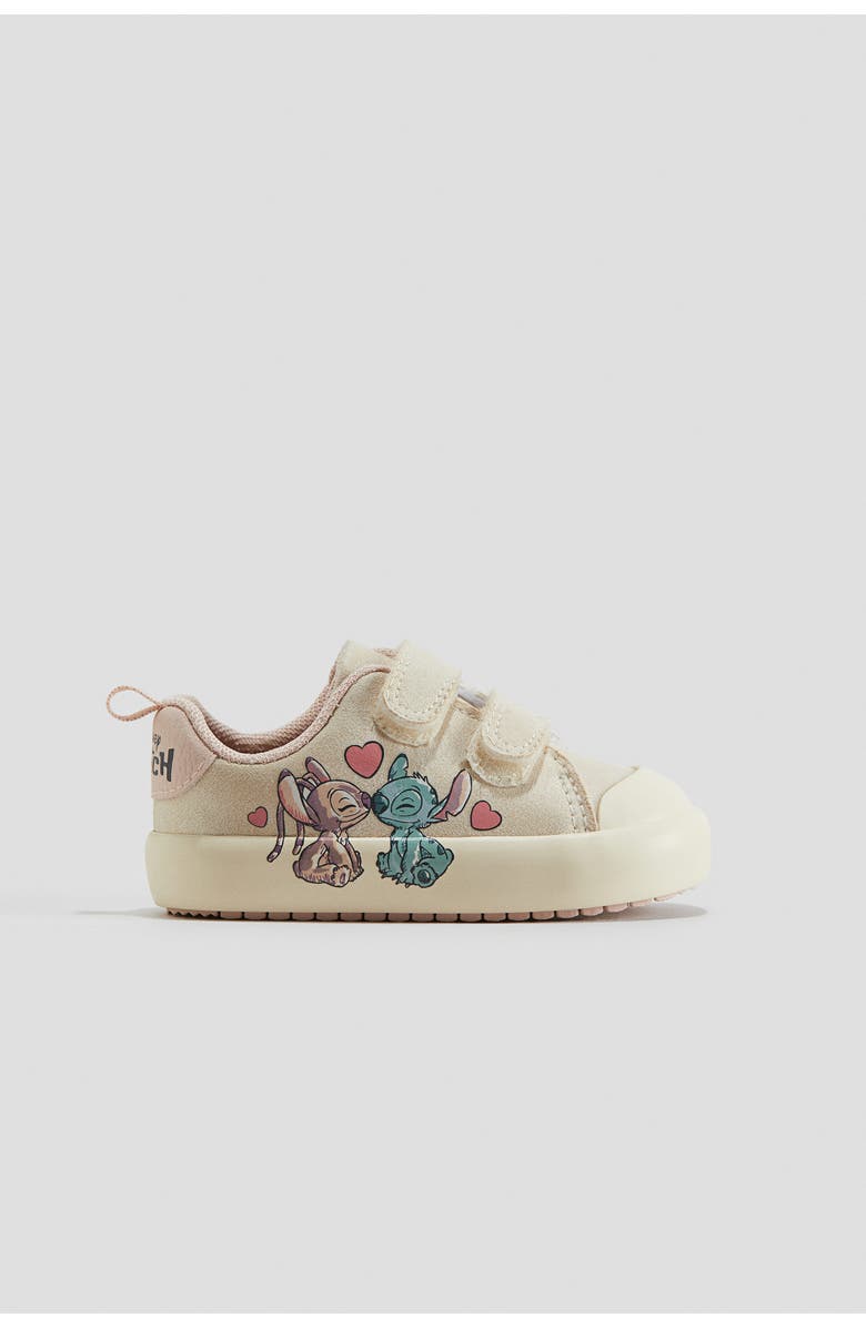 H&M Printed Trainers, Main, color, Light Beige/Lilo & Stitch