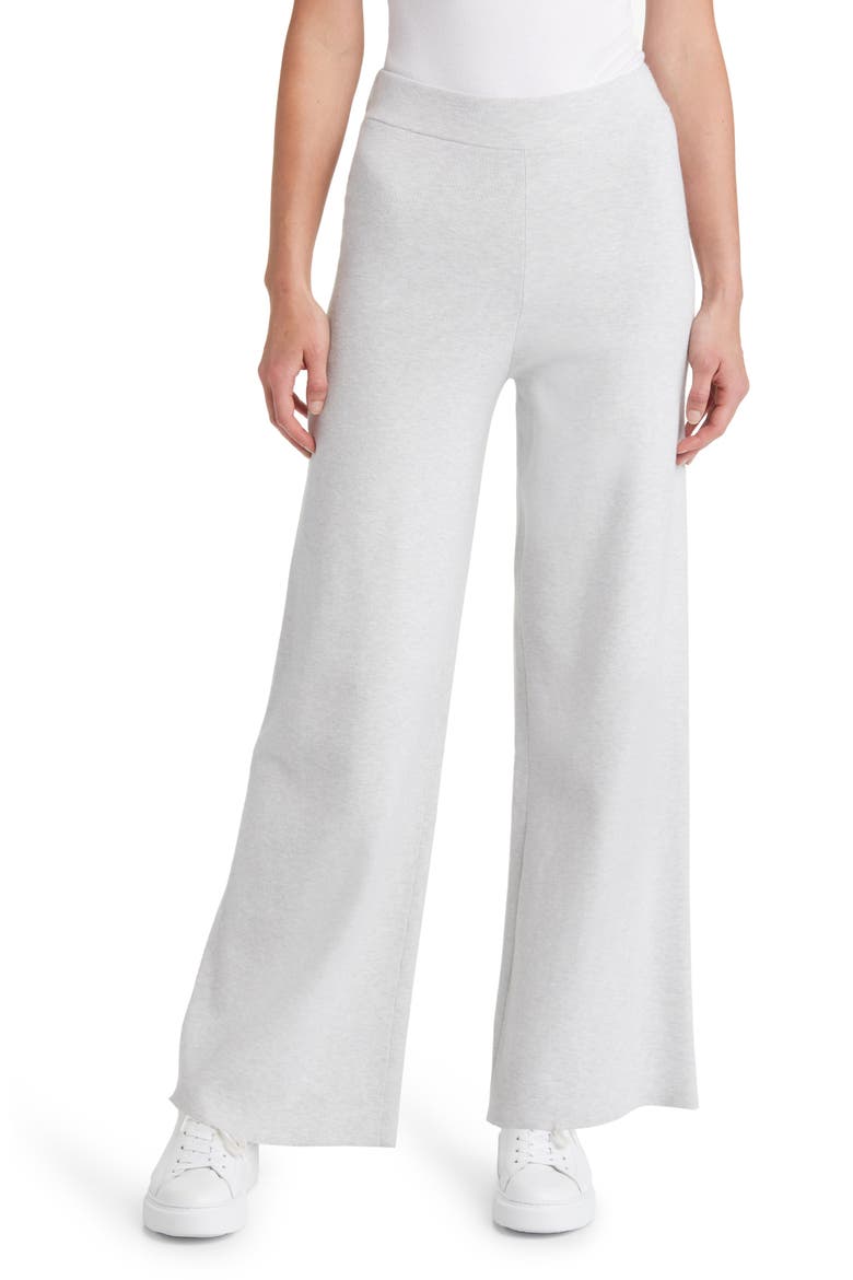 Krista Knit Wide Leg Pants, Main, color, LIGHT HEATHER GREY