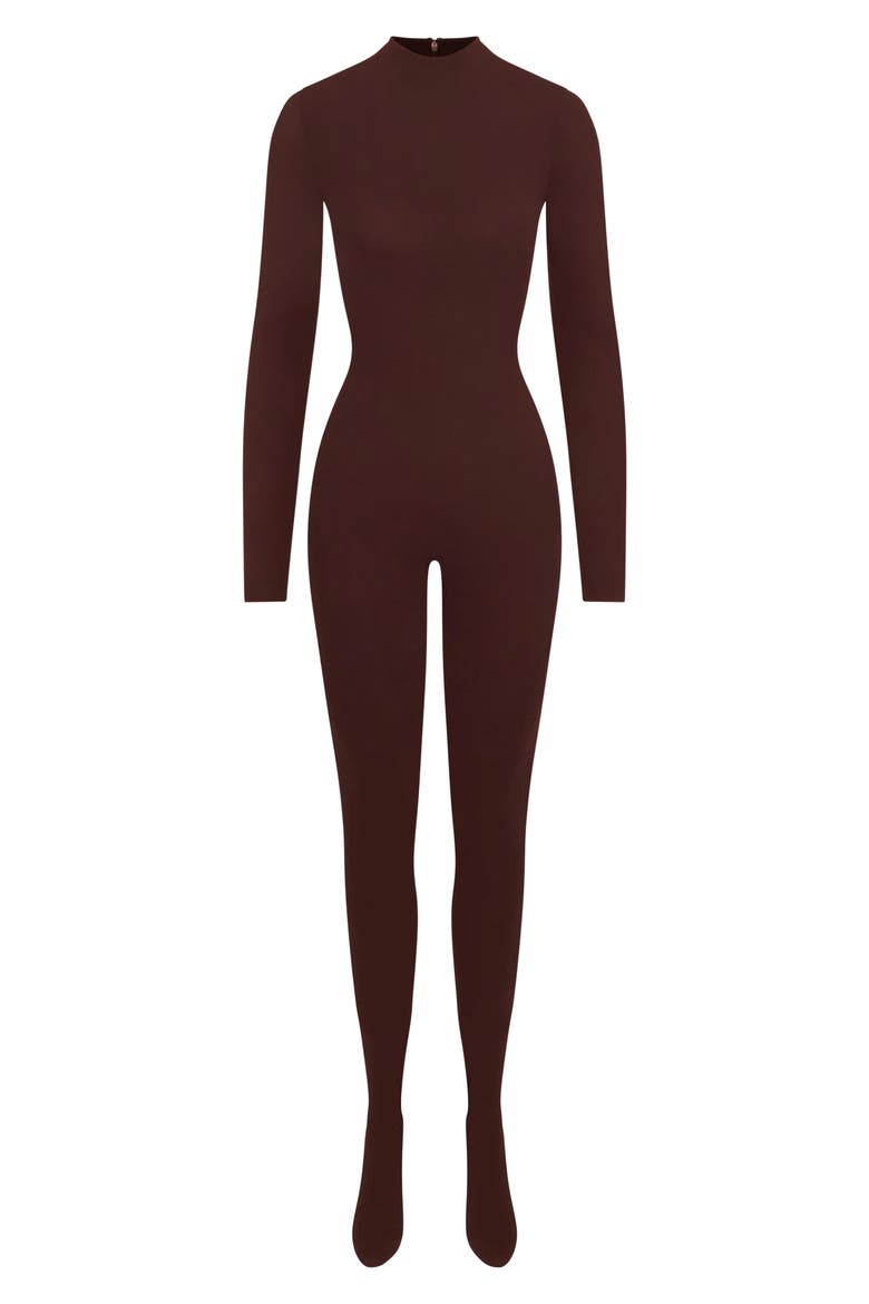 Long Sleeve Closed Toe Jumpsuit, Alternate, color, CHOCOLATE