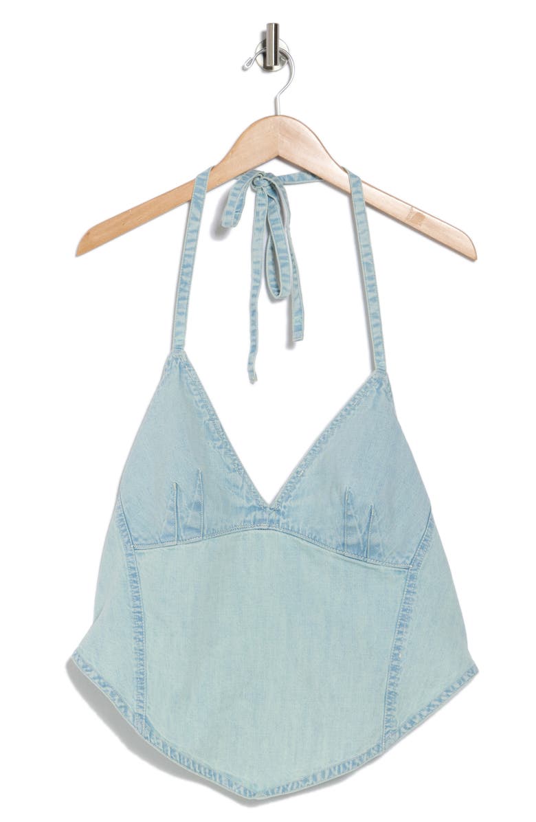 Free People Aurora Denim Halter Top, Main, color,