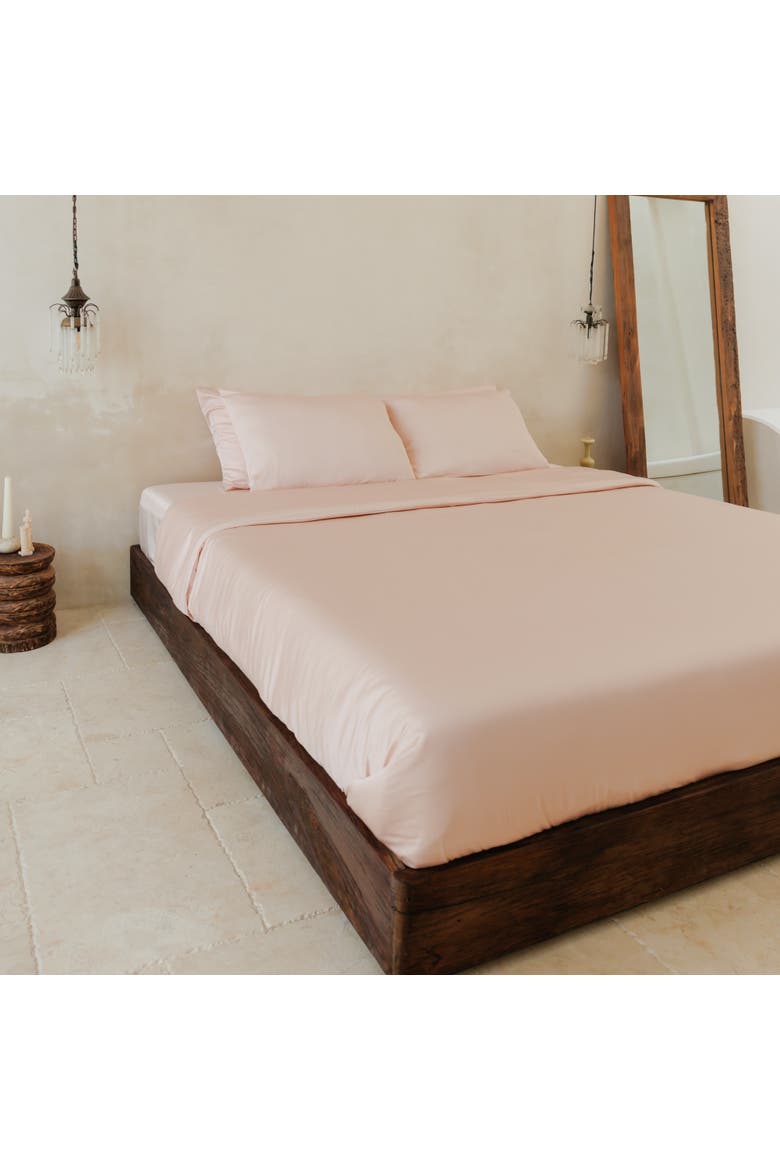Organic Natural Sateen Bed Sheet Set, Alternate, color, Blush