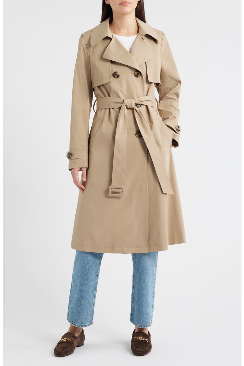 Double Breasted Trench Coat, Main, color, SAND