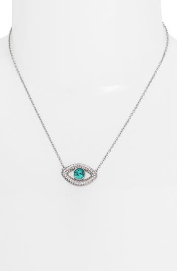 Crystal & CZ Evil Eye Pendant Necklace