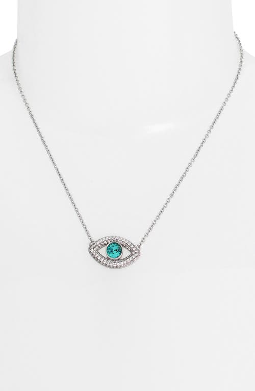 KURT GEIGER KURT GEIGER LONDON CRYSTAL & CZ EVIL EYE PENDANT NECKLACE