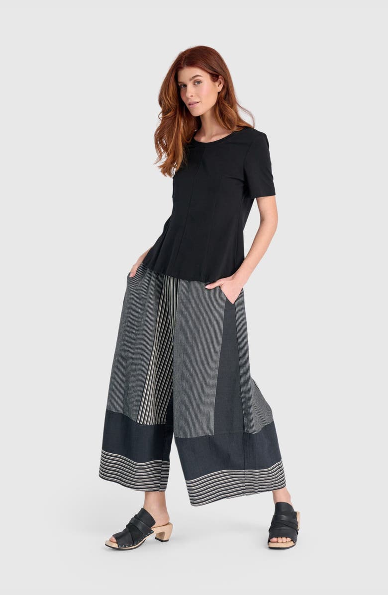 Alembika Marisol Wide Leg Pant, Alternate, color, Slate Stripes