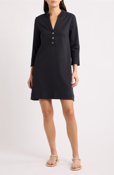 Knightley Ruffle Collar Long Sleeve Popover Dress