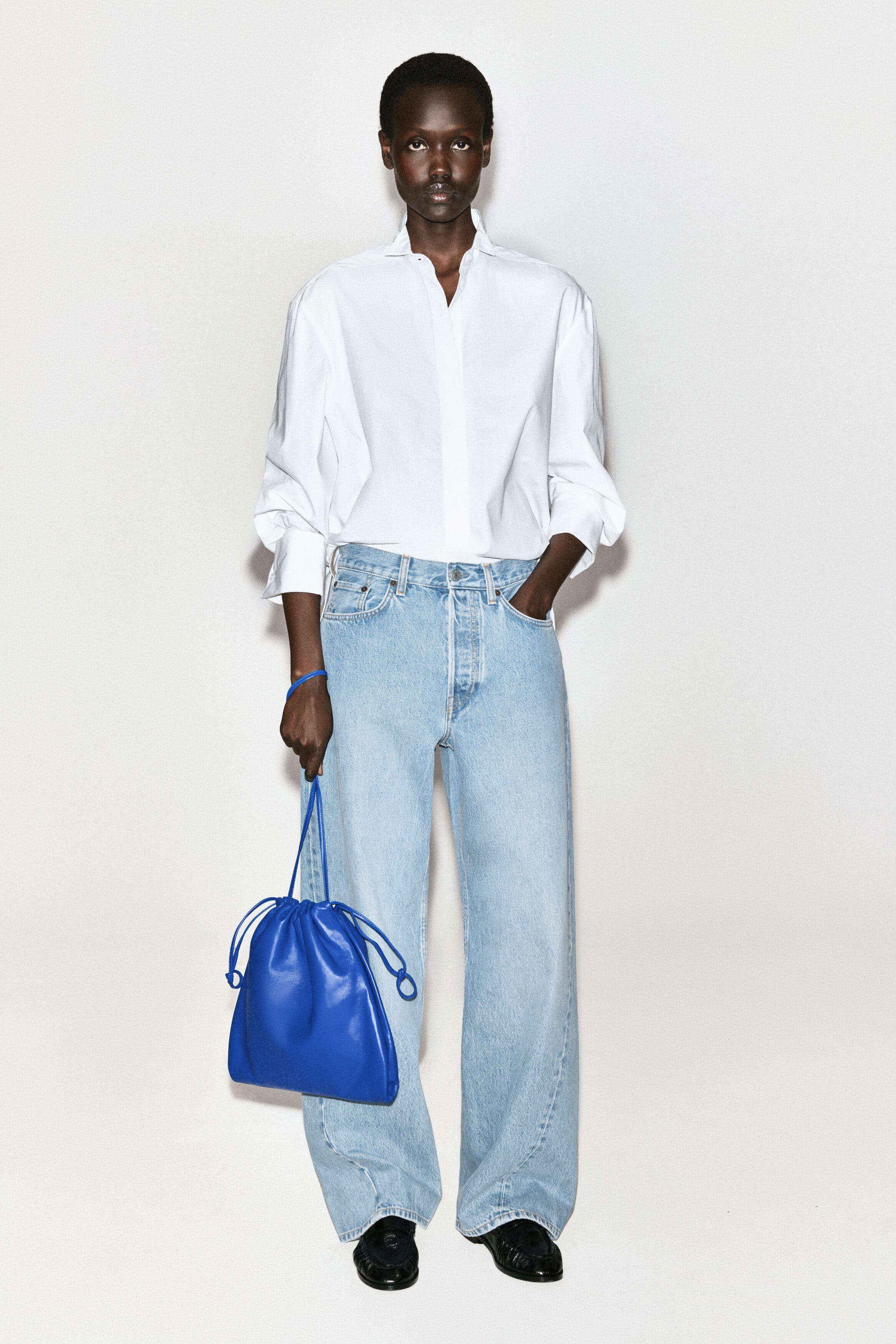 Drawstring Crossbody Bag - Leather, Alternate, color, COBALT BLUE